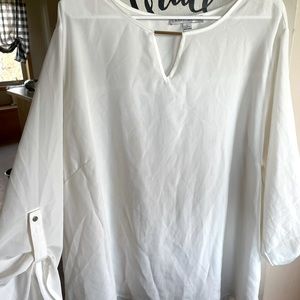 White Blouse 3X with Gold Button and Detail